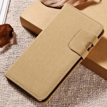 POEGO Luxus Klapphülle Beige für iPhone 7 Plus